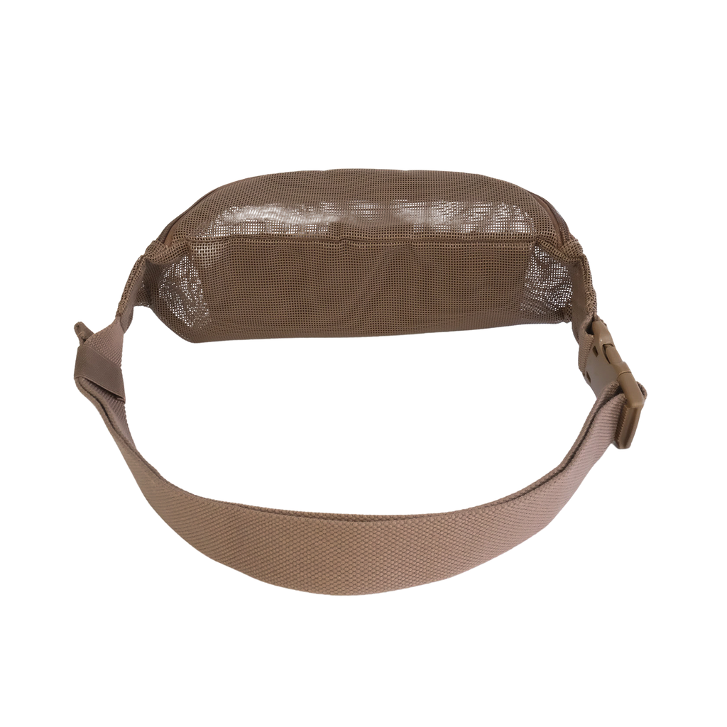 Back view of the Sande Essentials Crossbody Bag in Espresso, displayed on a white background, featuring the adjustable strap and secure YKK clip.